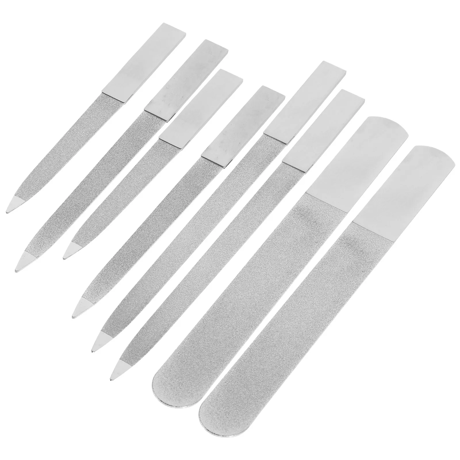 

8Pcs Double-Sided Stainless Steel Nail File Set Manicure Buffer Files for Natural Acrylic Gel Nails Professional Nail Art Tools