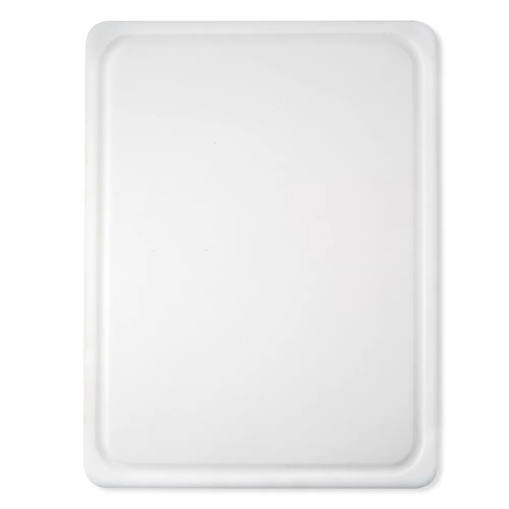 Extra Large 15x20 Inch White Polypropylene Cutting Board with Non-Slip Feet and Deep Juice Groove, Heavy Duty Kitchen Chopping Board for Meat, Vegetables, and Fruits, Dishwasher Safe Easy Clean Professional Cutting Board