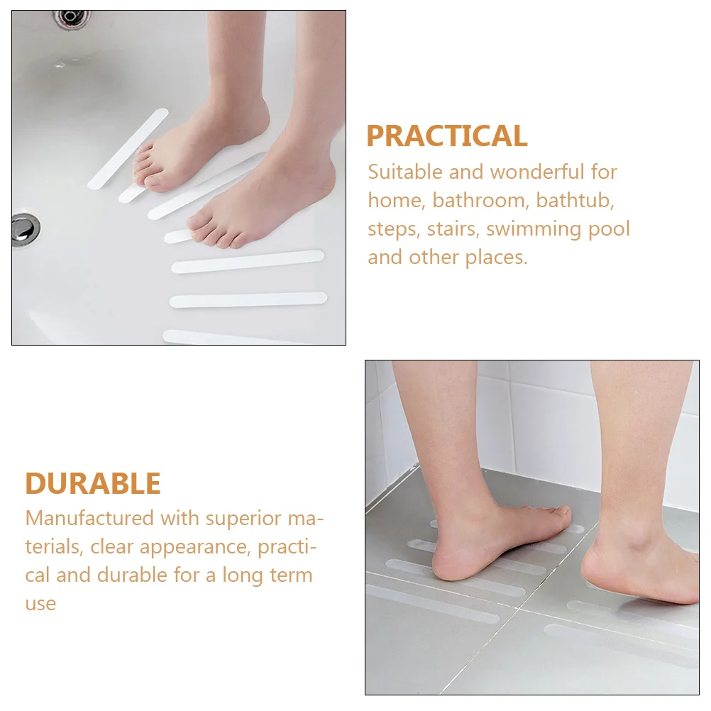 12 Pcs Anti-slip Strip Non-slip Safety Shower Stickers Skid Bathtub Strips Pedal Take Anti-skid