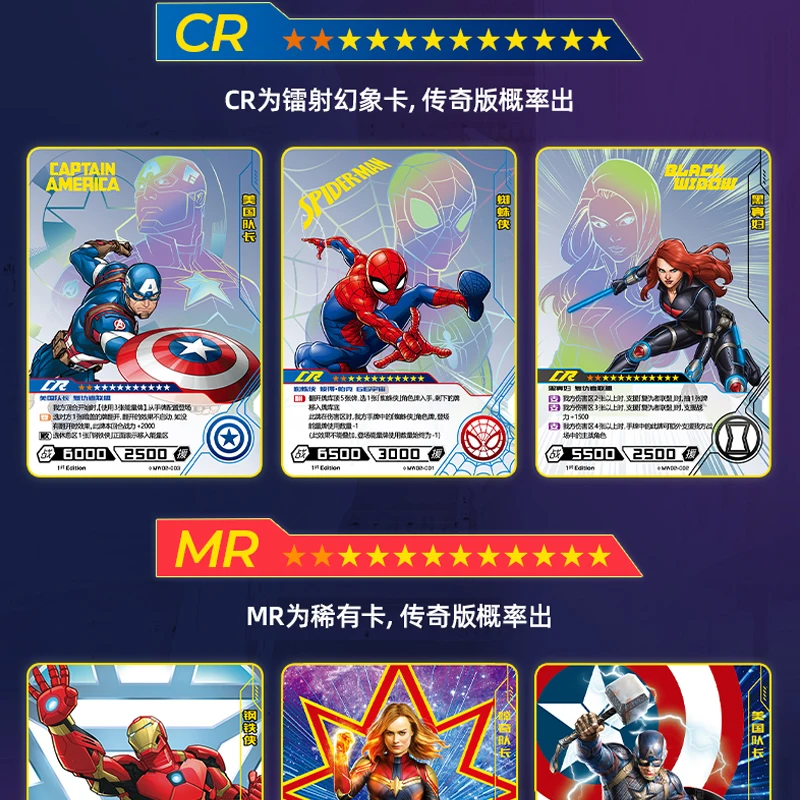 Marvel Super Hero Movie Figure Peripheral Booster Box The Avengers Rare SSR SGR Role Cards TCG Lovers Kids Christmas Gift Toy