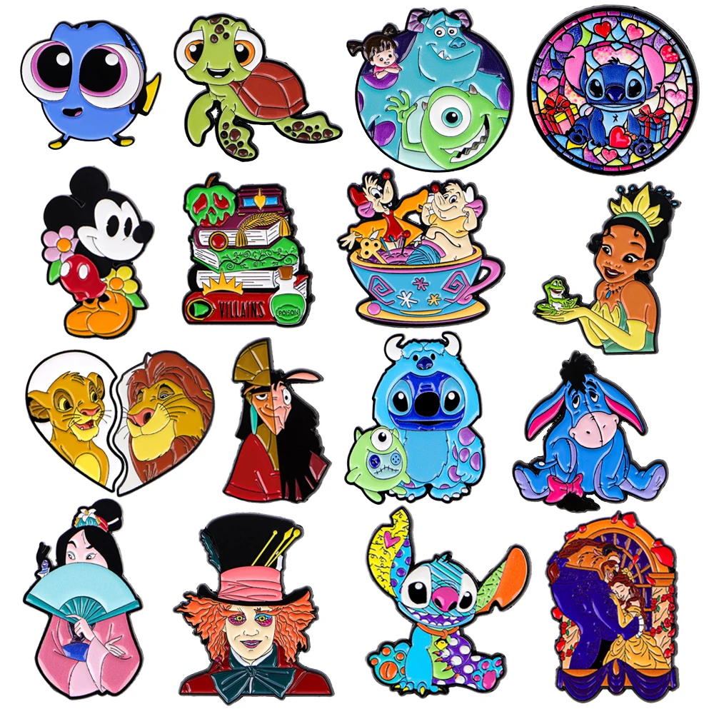 

Cartoon Monster Lapel Pins for Backpack Mouse Soft Enamel Pins Metal Brooch for Clothes Children Badges Jewelry Decoration Gifts