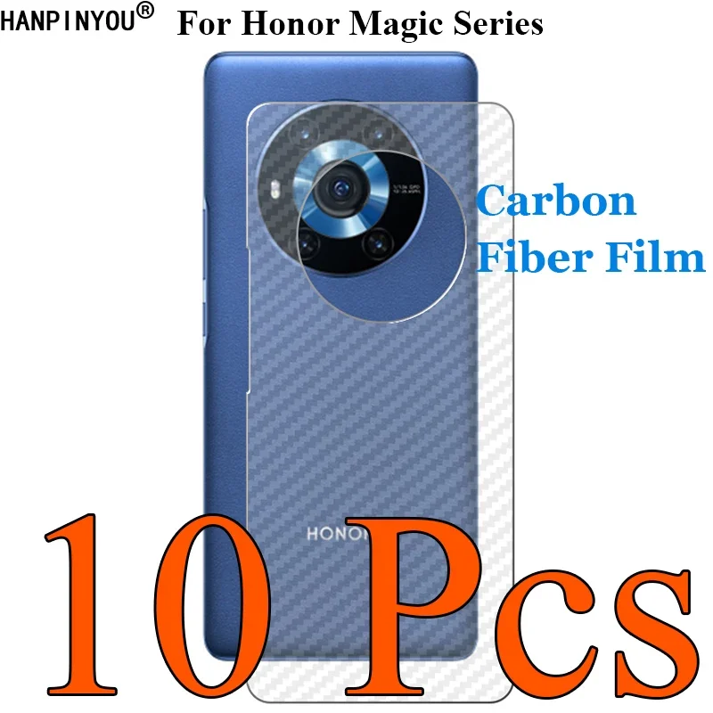 Image of 10 Stück/Set Für Honor Magic8 Magic 7 6 5 4 RSR Pro Plus Lite 3D Transparente Kohlefaser-Rückfolie Displayschutz-Aufkleber