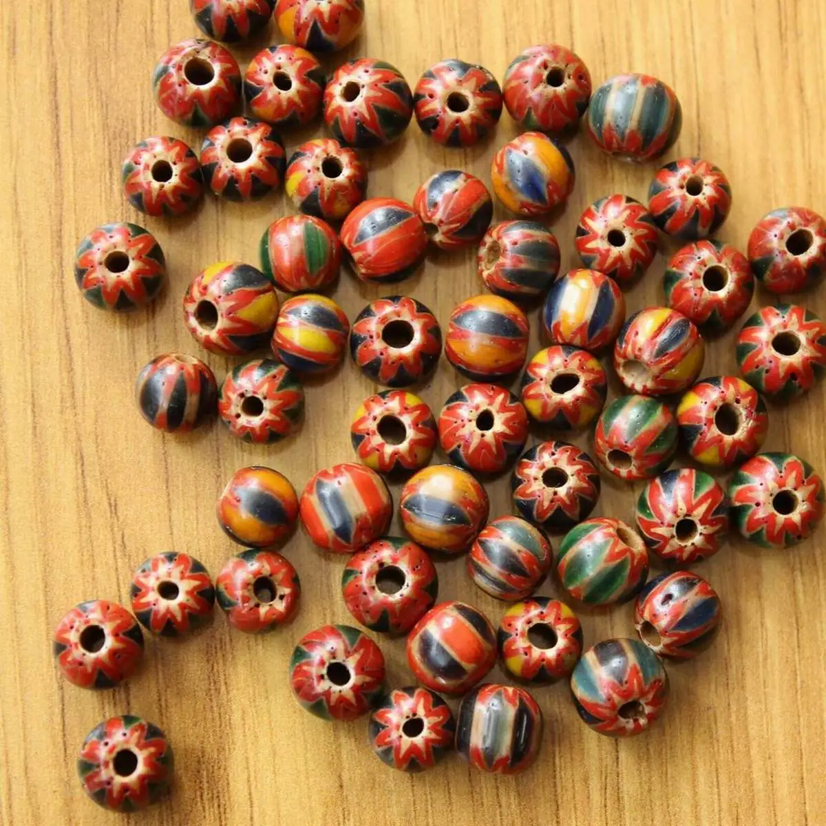 BD269 Wholesale Vintage Asian Antiqued Trade Lampwork 8mm-10mm Glass Beads Diy Jewelry Accessories 50 Pieces Beads