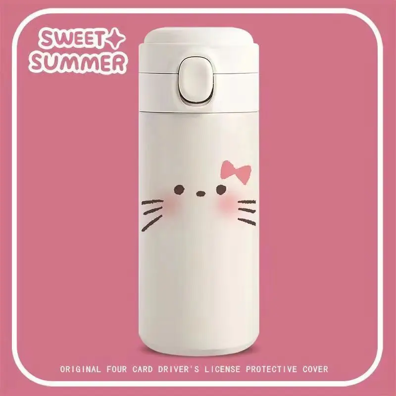 

Новый Sanrio SUS304 милый мультяшный термос Hello Kitty детская аниме 420 мл домашняя портативная чашка моя мелодия офисная пара соломенная чашка