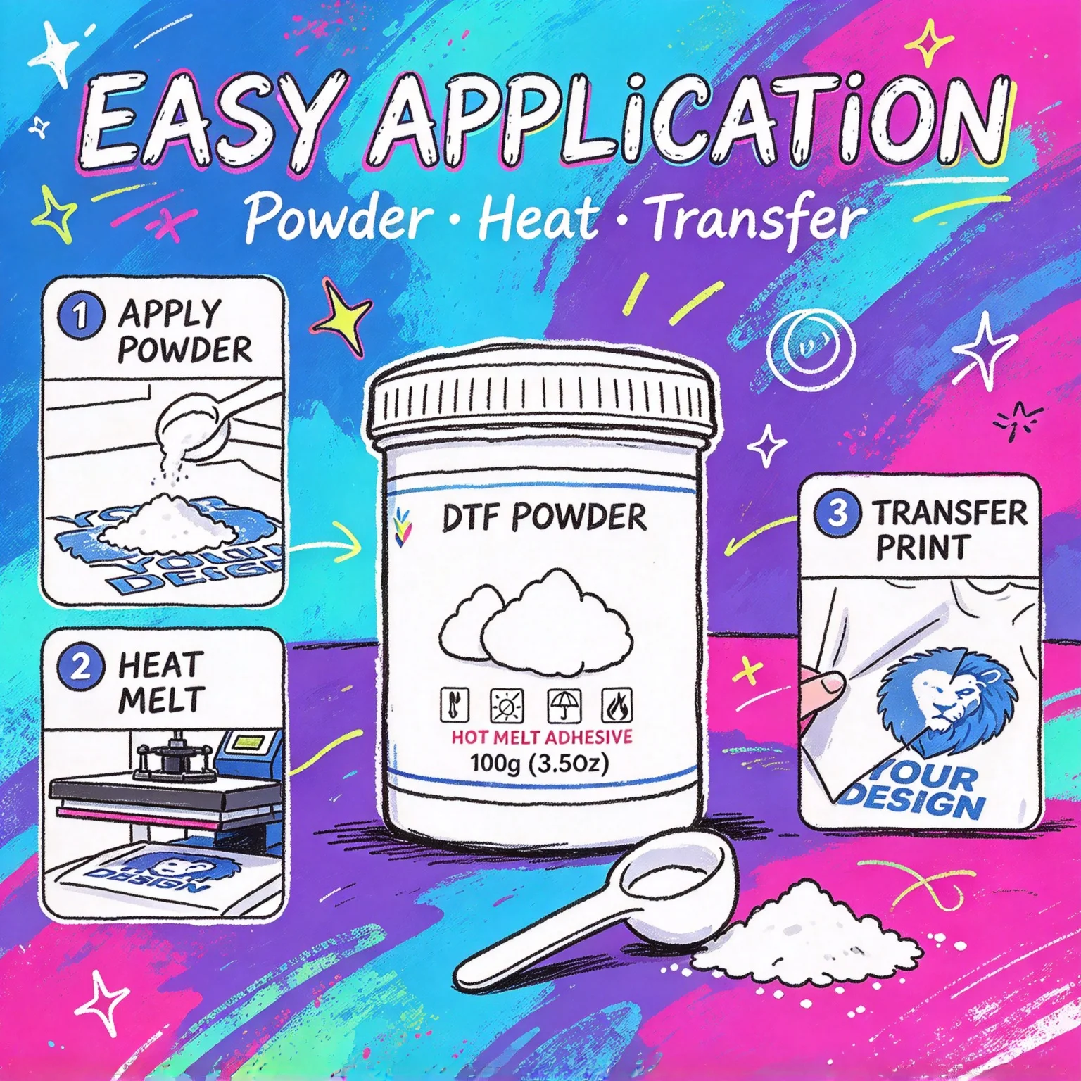 White DTF Hot Melt Adhesive Powder TPU Glue Powder for Film Printing on All Fabrics DTF Transfer Printer Consumables Supplies