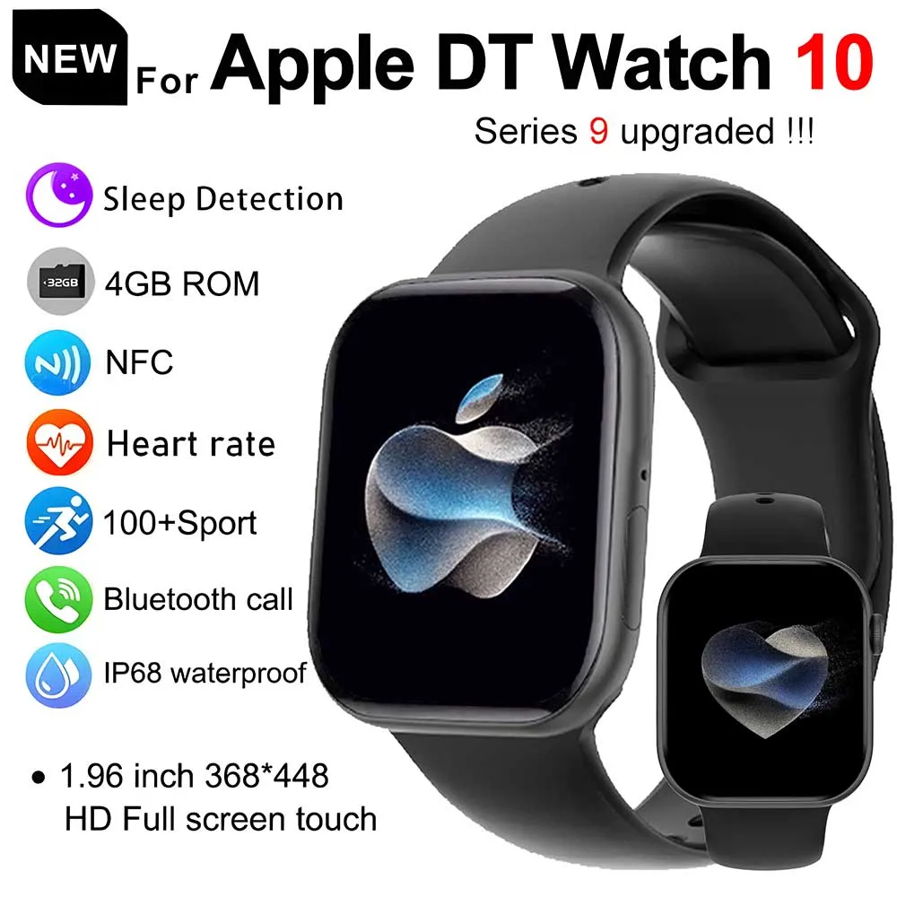 

2025 New DT Watch 10 SmartWatch Men HD AMOLED 16GB Memory Music 3D Surround Bluetooth Call Waterproof For Apple SmartWatch Woman