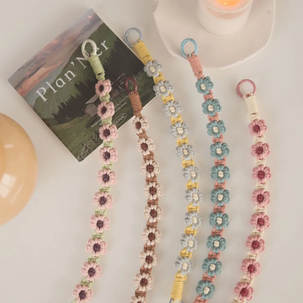 

Crossbody 2 in 1 Long Boho Phone Case Rope Cellphone Strap Lanyard Keyring Crochet Macrame Wrist Lanyard Colorful