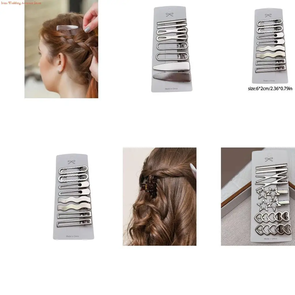 G92D Adorable Barrettes Duckbill Silver Hair Clip Teens Girls Hairpins For Thin Hair Spring Summer Styling