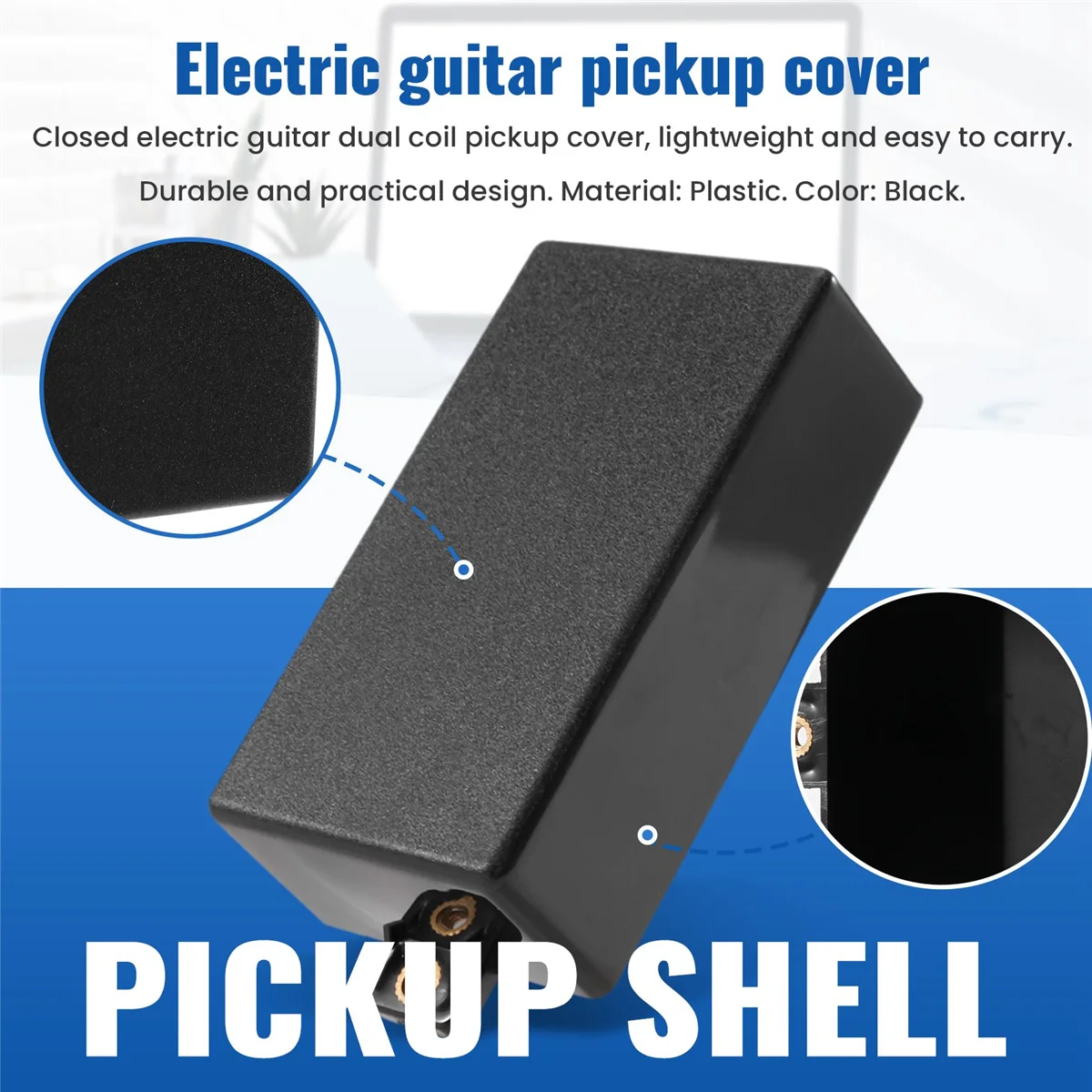 Capa de captador humbucker selada de plástico adequada para peças de guitarra captador SQ ST (preto) HY