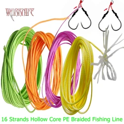 Warknife 16 Strands 10m/lot PE Braid Fishing Line Super Strong Hollow Core Rope for Jig Assist Hook Rigging Diving Spear Fishing