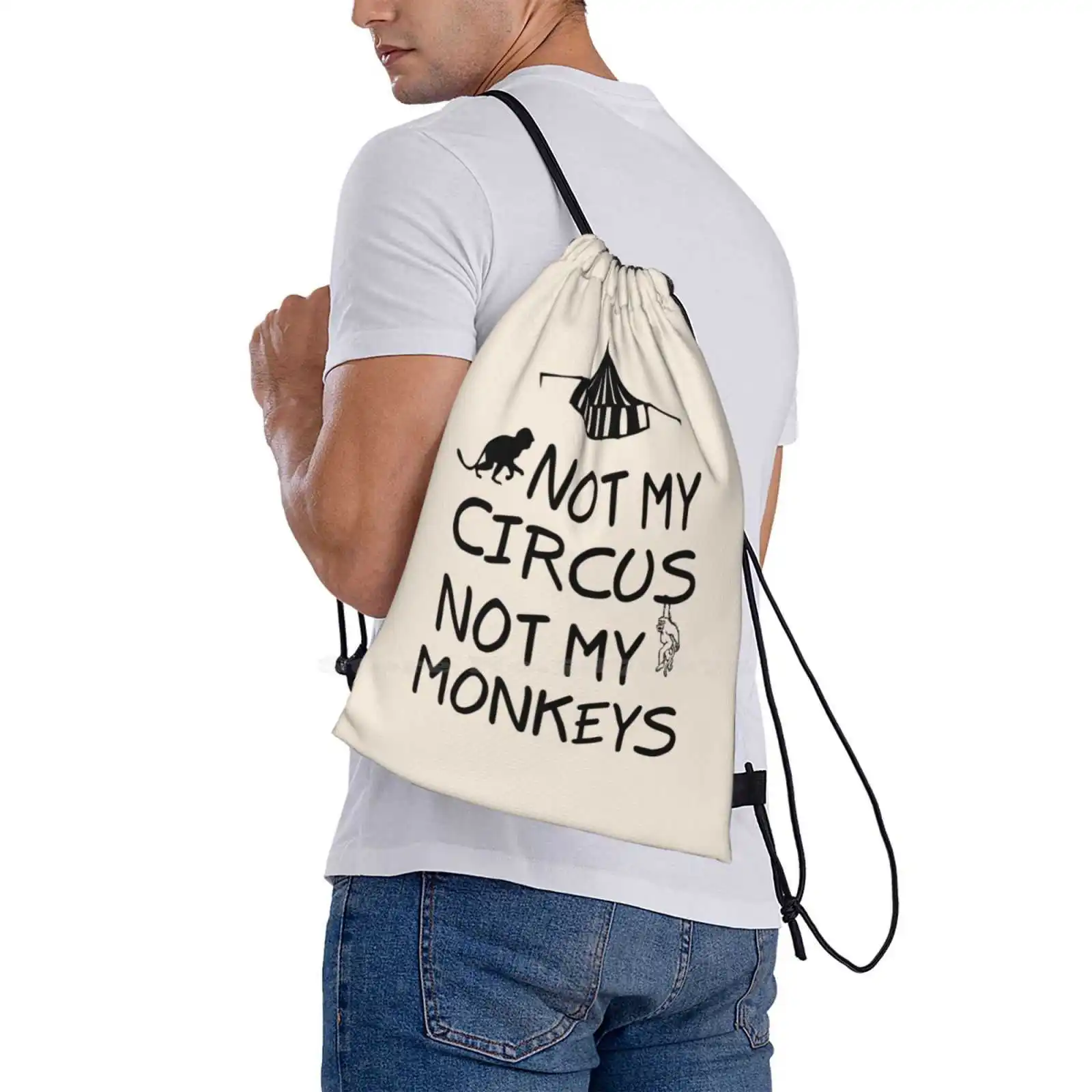 Nicht mein Zirkus nicht meine Affen heißer Verkauf Schult asche Rucksack Mode taschen nicht mein Zirkus nicht meine Affen lustiges Kaffee getränke café