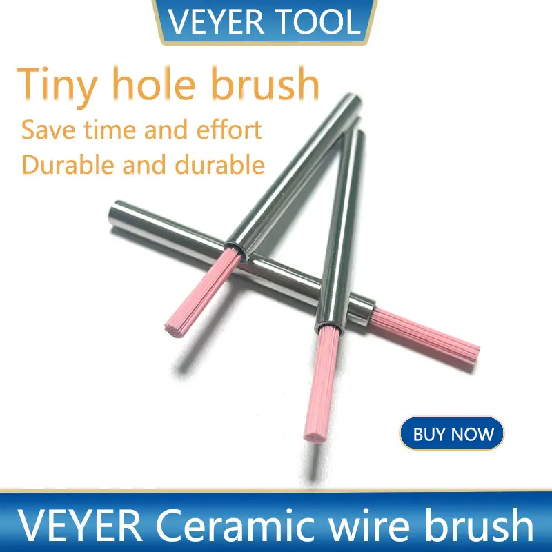 [Quality]Abrasive Wire Brush Ceramic Fiber Deburring Brush CB31R-S1.0 1mm Micro Hole VEYER Power Tools CNC Accessories