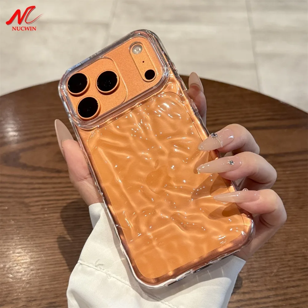 Luxuriöse 3D-Wasserwellen Transparente Weiche Silikonhülle für iPhone 17 Pro Max iPhone Air 16 15 14 13 Pro Max Stoßfeste PC-Abdeckung