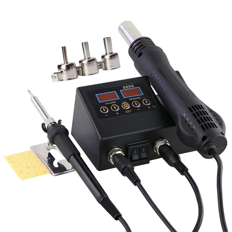 AB46-Soldering Iron Hot Air 2-In-1 BGA Rework Solder Station Desoldering Repair For Cell-Phone PCB IC Welding Tools
