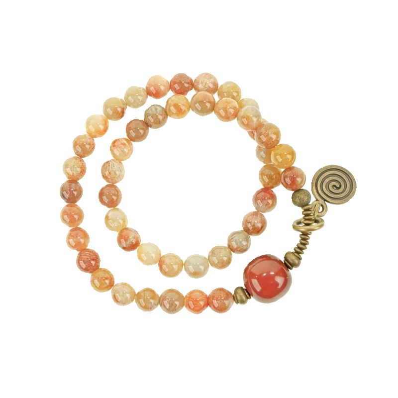 

Personalized coral stone beads double circle bracelet ethnic style design versatile bracelet women's jewelry