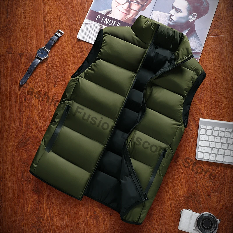 Neue Männer Herbst Verdicken Casual Ärmellose Westen Jacke Mantel Männer Winter Warm Abnehmbare Mode Outwear Weste Weste Jacke Männlich