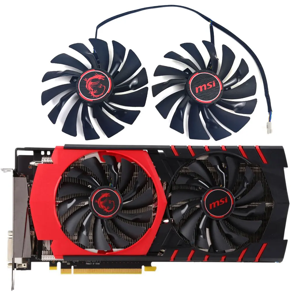 

NEW 95MM 4PIN PLD10010S12HH R9 390 GAMING GPU Fan，For MSI Radeon R9 390、R9 380、R7 370、RX 470 GAMING Graphics card cooling fan