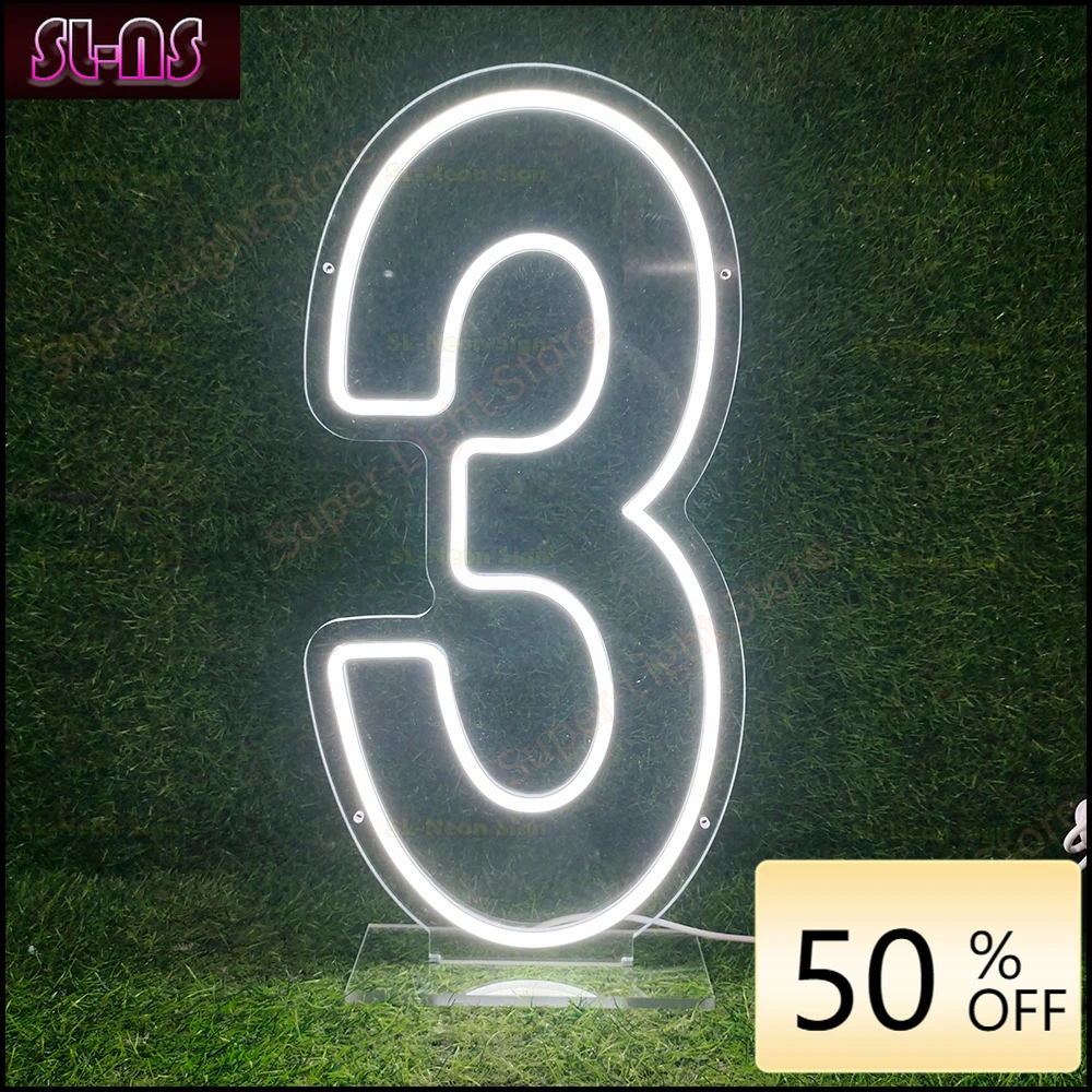 Big RGB Light 90cm LED Number Neon Sign Birthday Decor Light Up Signs for Party  Decoration Numbers 1 Lamp Kids Birthday Gift