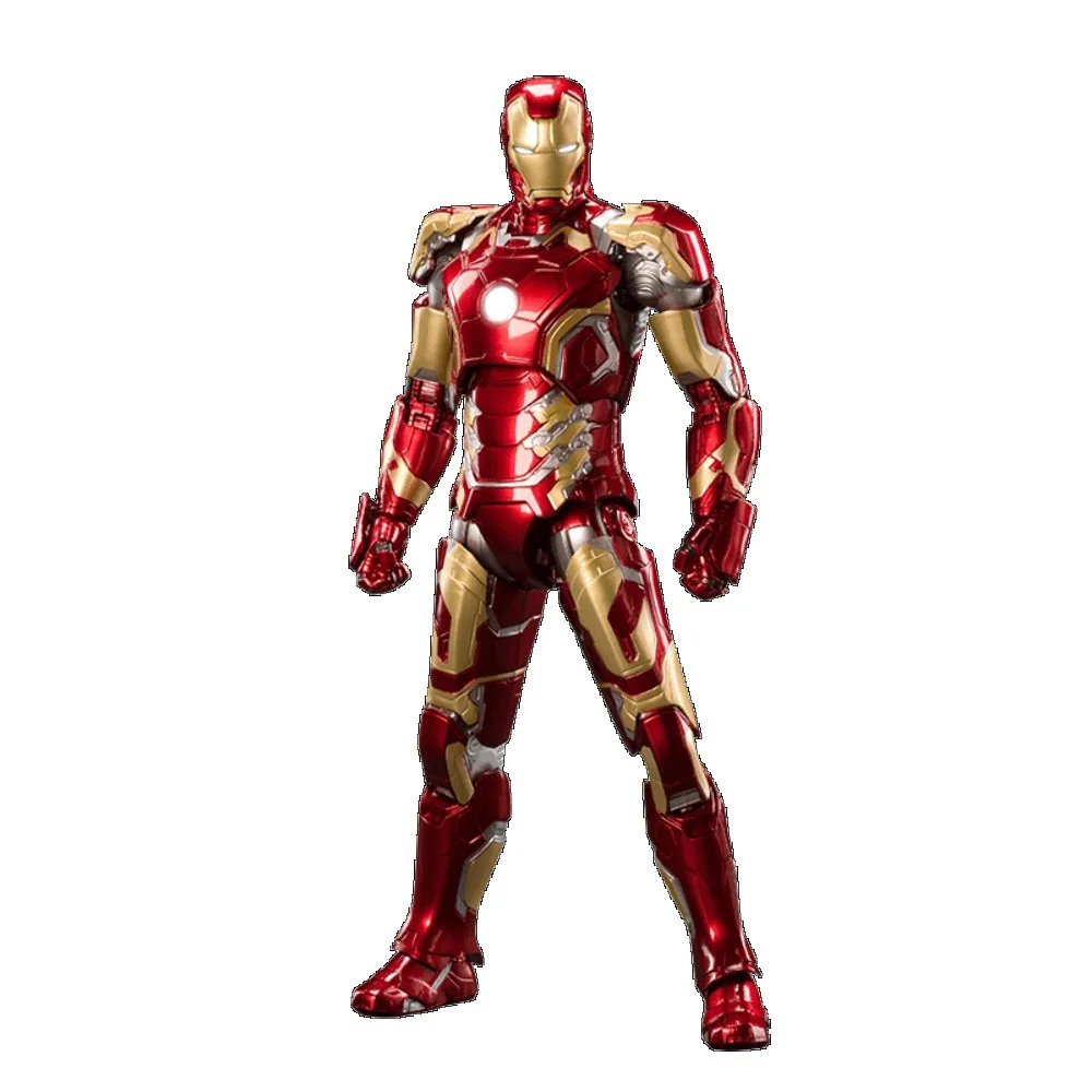 ZD Toys Original Iron Man MK43 ojos y pecho brillo figura de acción Tony Stark Mecha modelo móvil Anime vengadores colección juguete