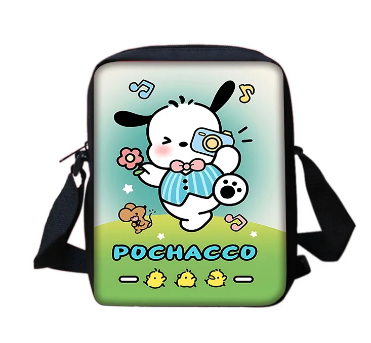 Cute Cartoon Pochaccos Boy Girls Printed Shoulder Messenger Bag Child Casual Handbag Men Women Phone Bag Shopping Bag