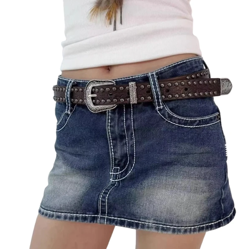 

Unisex Punk Waist Belt for Banquet Idol Costume Embossed Waist Belt Jewelry