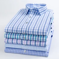 Camisa de manga larga a cuadros para hombre, ropa informal suave, antiarrugas, sin hierro, a la moda, novedad de primavera y otoño, 2024