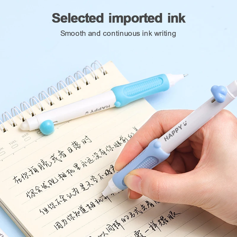 3Pcs/Set Erasable Gel Pen 0.5MM Cute Blue/Black Refill Pen ST Needle Tip For Students Writing Pen School Office Supplies