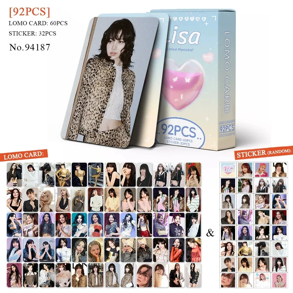 BP Pink Ink Small Card Homemade Small Fresh Random Card Fan Card Collector's Card Double sided LOMO Card 92PCS