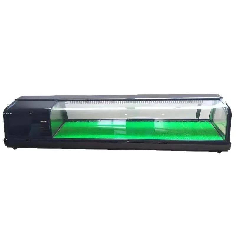 

Commercial Sushi Sashimi Cuisine Cabinet Single Layer Desktop Fresh-keeping Japanese Ingredients Salmon Tuna Refrigerated Fresh-