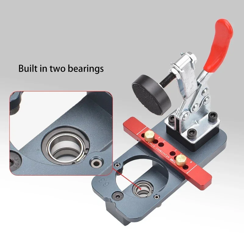 Kit de plantilla perforadora de bisagra de 35mm, herramientas de abridor de agujeros, plantilla perforadora de aleación de aluminio para puertas de gabinetes, herramientas manuales de carpintería DIY