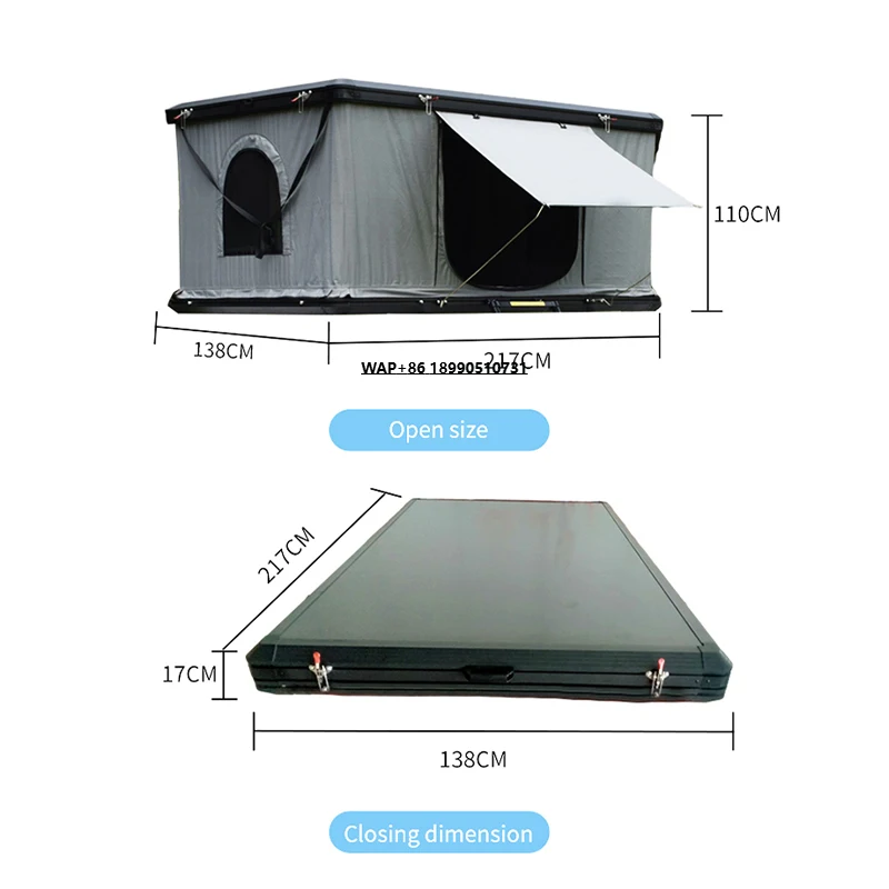

One Person Can Completely Store and Close Roof Top Tent ABS Helicopter Semi-automatic Hydraulic Rod Roof Tent