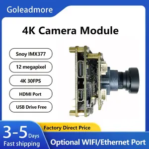 Bilashmart IMX377 4K 60FPS 1/2.3CMOS 12MP EIS 100° No Distortion M12 Lens HDMI RJ45 Ethernet IP Camera Module Mini FPV Drone Camera Module