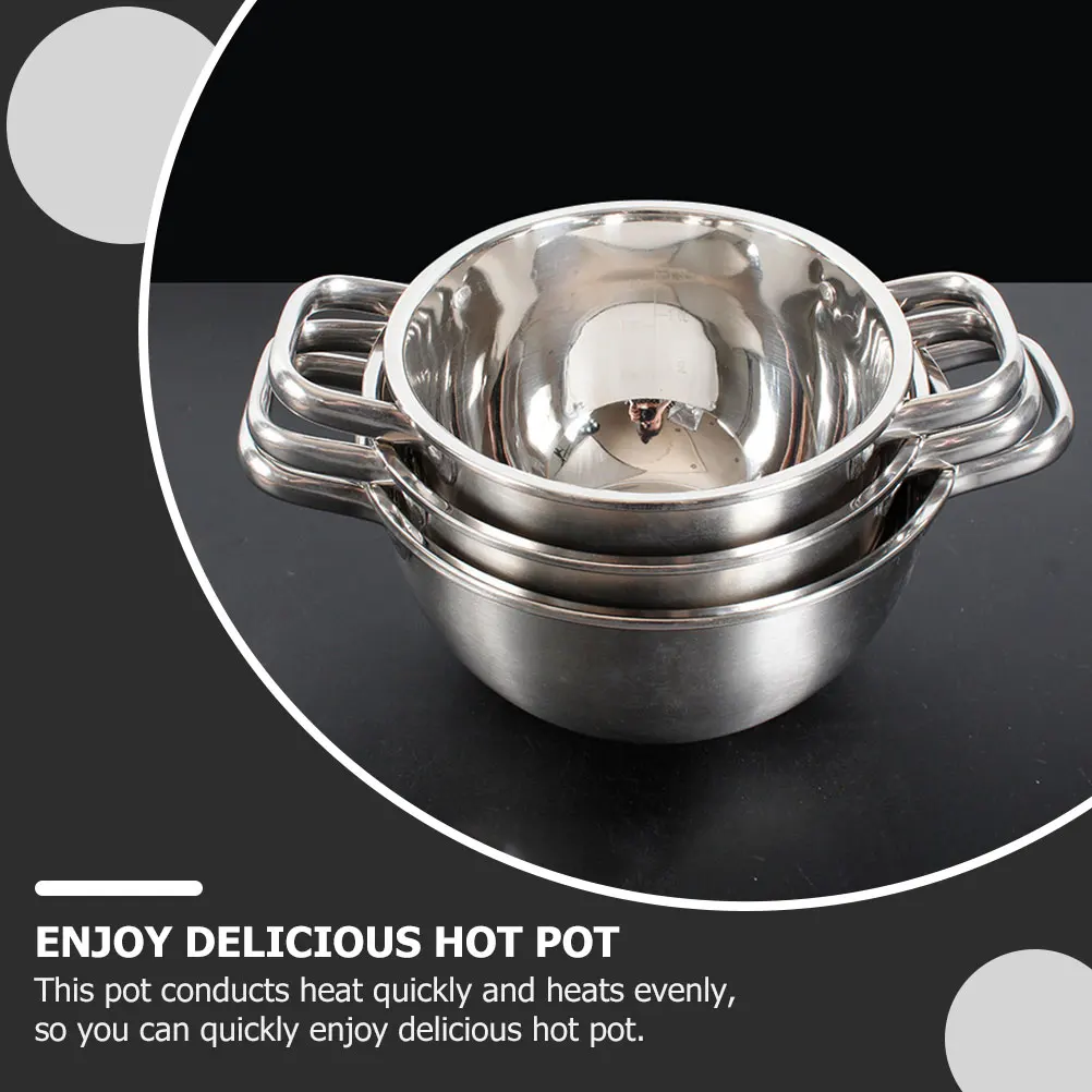 

1pc Multi-Functional Thickened Stainless Steel Hot Pot For Home Kitchen Restaurant Soup Stew Cooking Pot Household Cookware