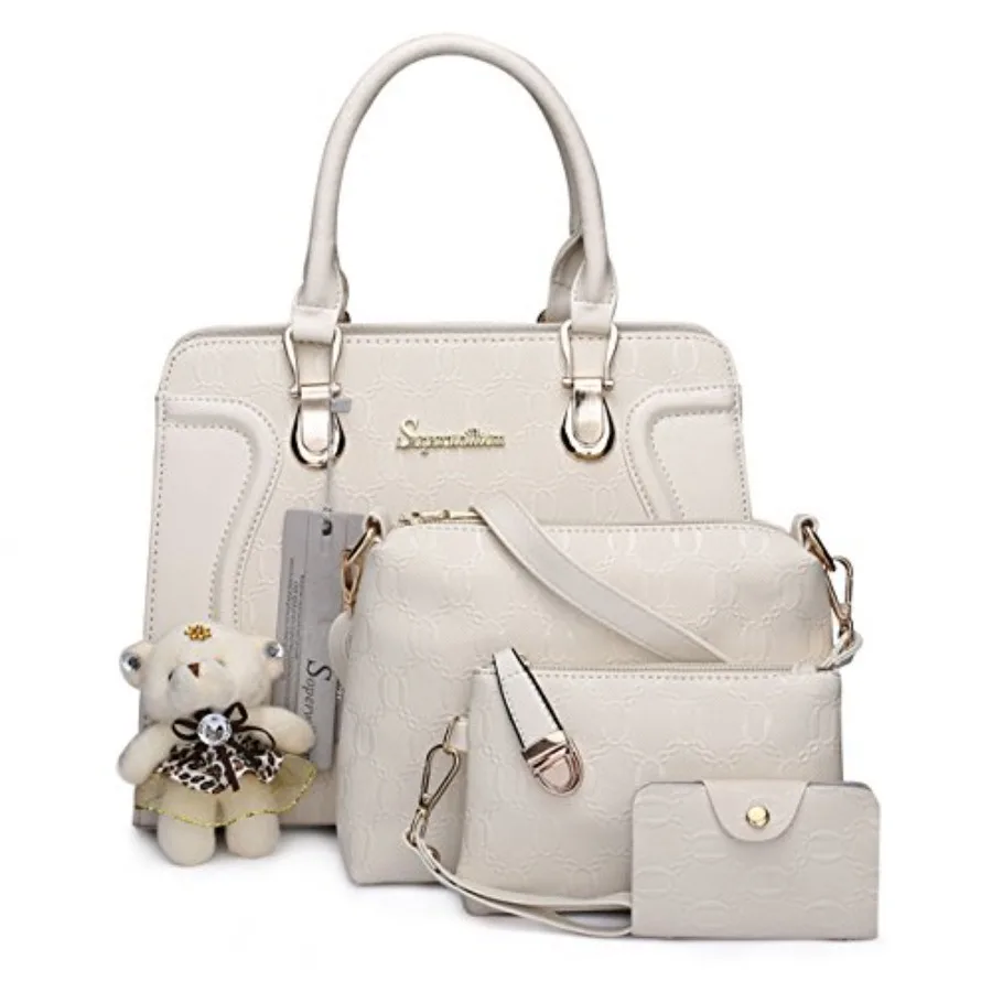 Women's Fashion Handbags Tote Bags Shoulder Bag Top Handle Satchel Purse Set 4pcs
