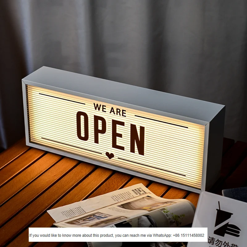 Desktop Lightbox,Customized Desktop Lightbox, Store Sign Charging Style Prompt Light Box, Removable and Replaceable Panel