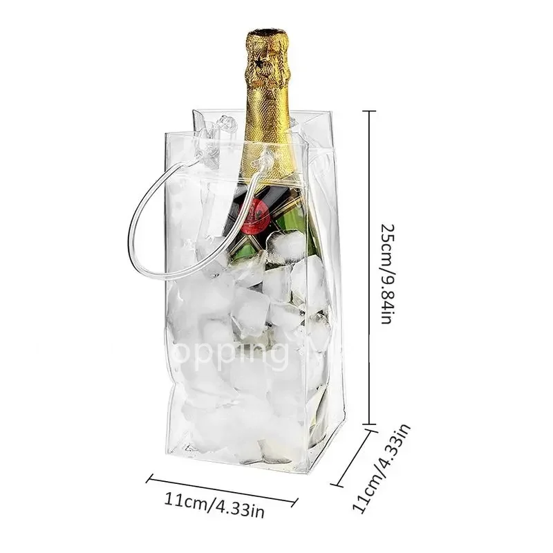 Pack of 2 Ice Wine Cold Bag PVC Pouch Bags Wine Chiller Sleeves with Handle for Champagne Cold Beer White Wine Chilled Beverages