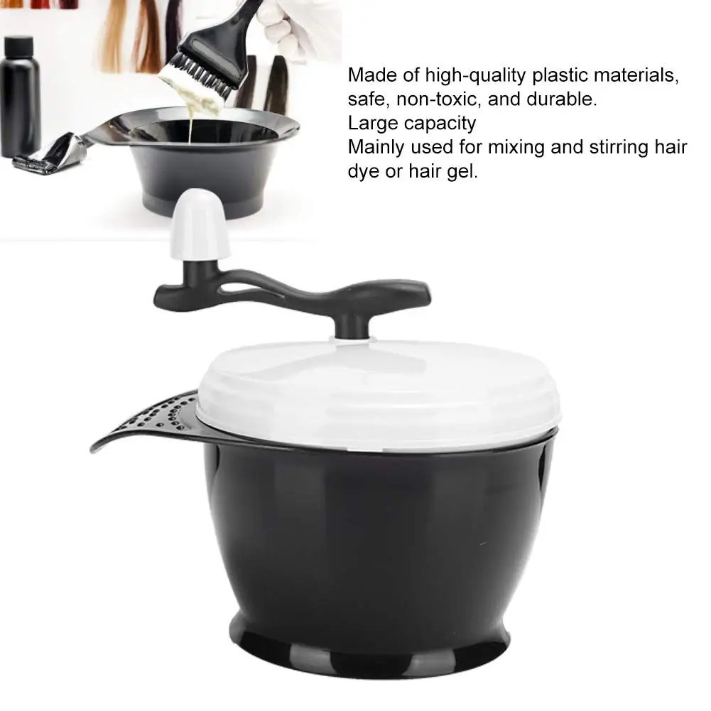 Manual Hair Color Mixing Bowl with Hand Crank Professional Salon Tool Home DIY Tint Cream Blender NonSlip Easy Clean