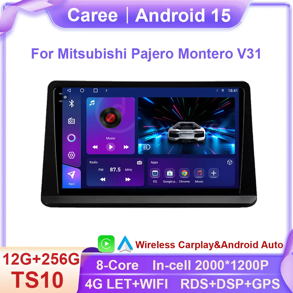 Android 15 Radio For Mitsubishi Pajero Montero V31 Cheetah Kingbox Car stereo Multimedia Player Carplay Auto GPS navigation DSP