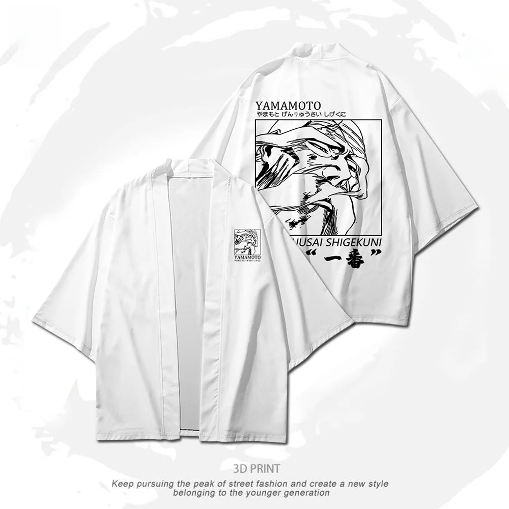 

Комплект аниме-костюма капитана Кучики из Bleach: летняя рубашка, черное кимоно Ichigo Tensa Zangetsu для подростков