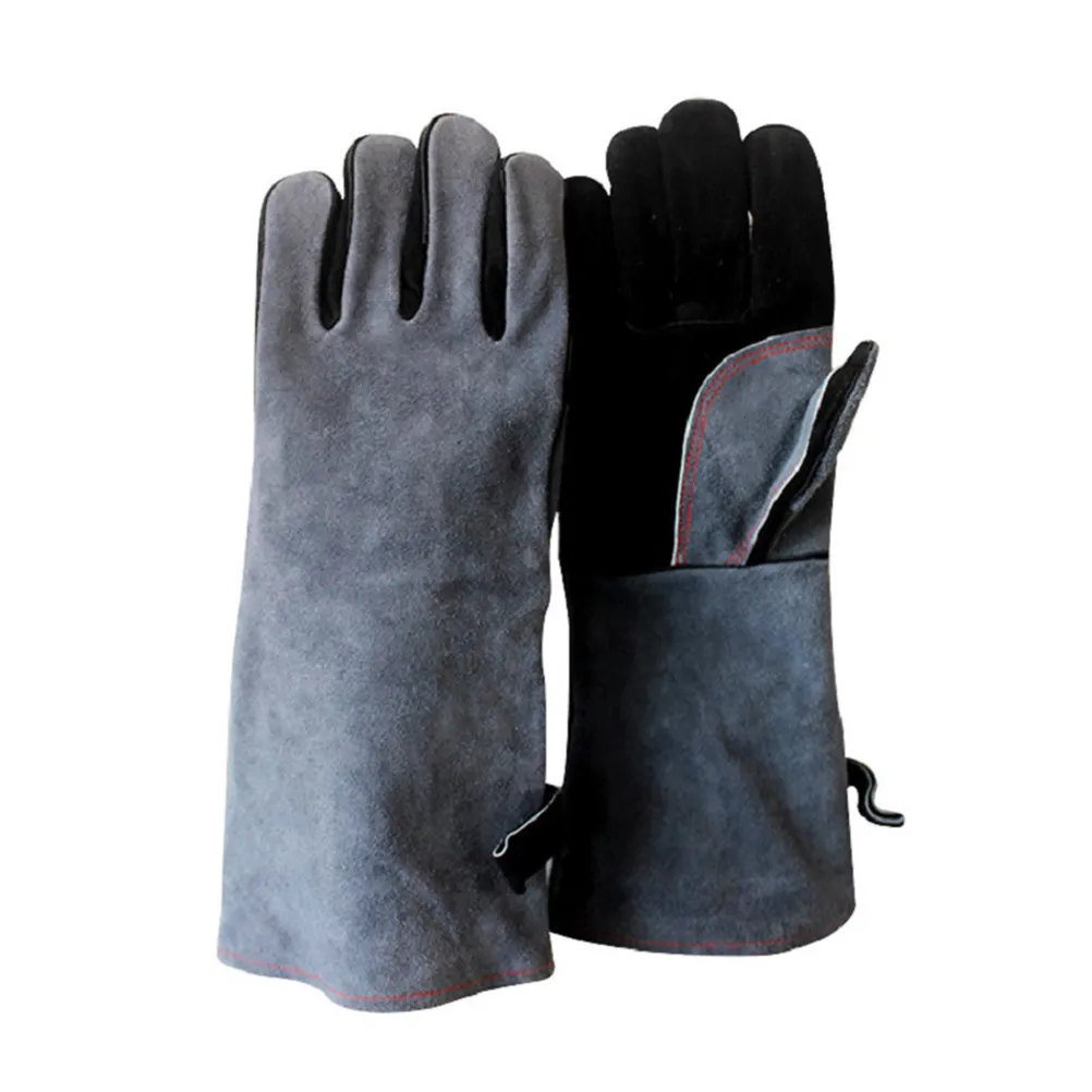 

Professional Grade Cowhide Work Gloves Fire Heat Resistant Flexible Sweat Absorbing for Welding Bbq Grill Fireplace