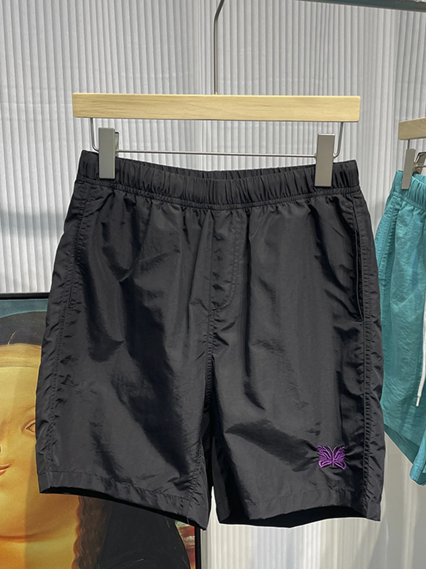 Qui Dry orts Men's Summer Outdoor Sports  Embroidery Faion Beach Pants Breathable Straight Leg Casual Trousers