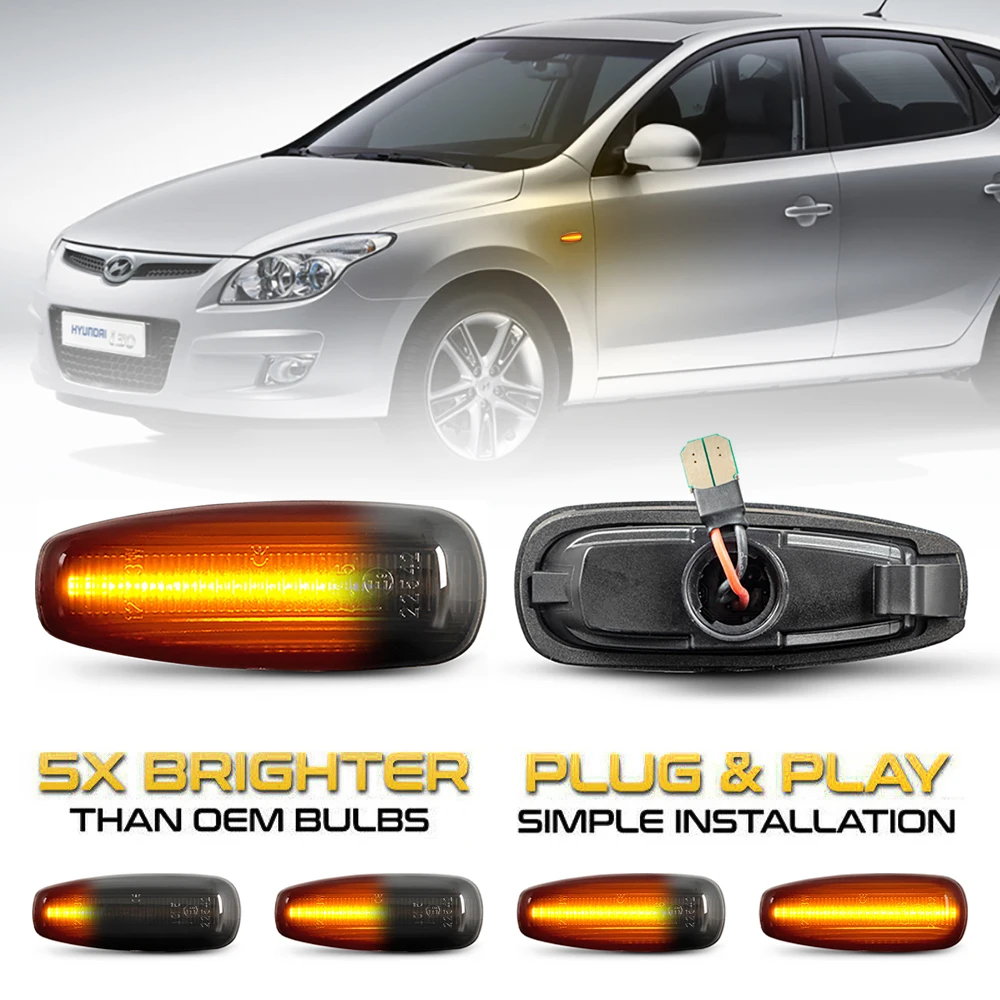 LED Dynamic Side Marker Light Turn Signal Lamps For Hyundai i30 CW FD Grandeur TG Avante Elantra Touring KIA Ceed Carens Rondo