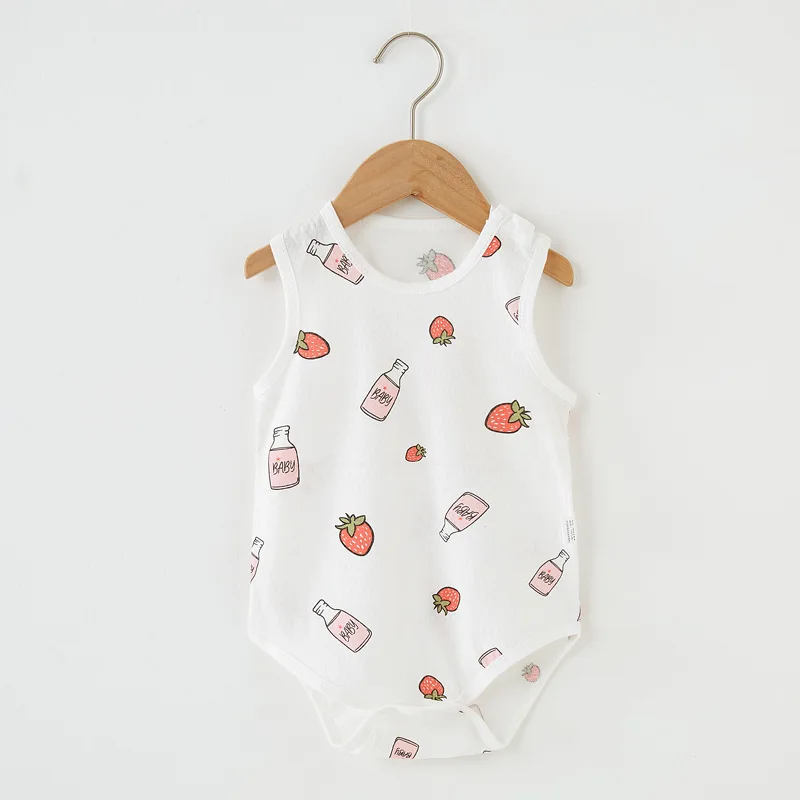 Newborn Baby Short Sleeve Romper Cartoon Infant Bodysuit Clothes