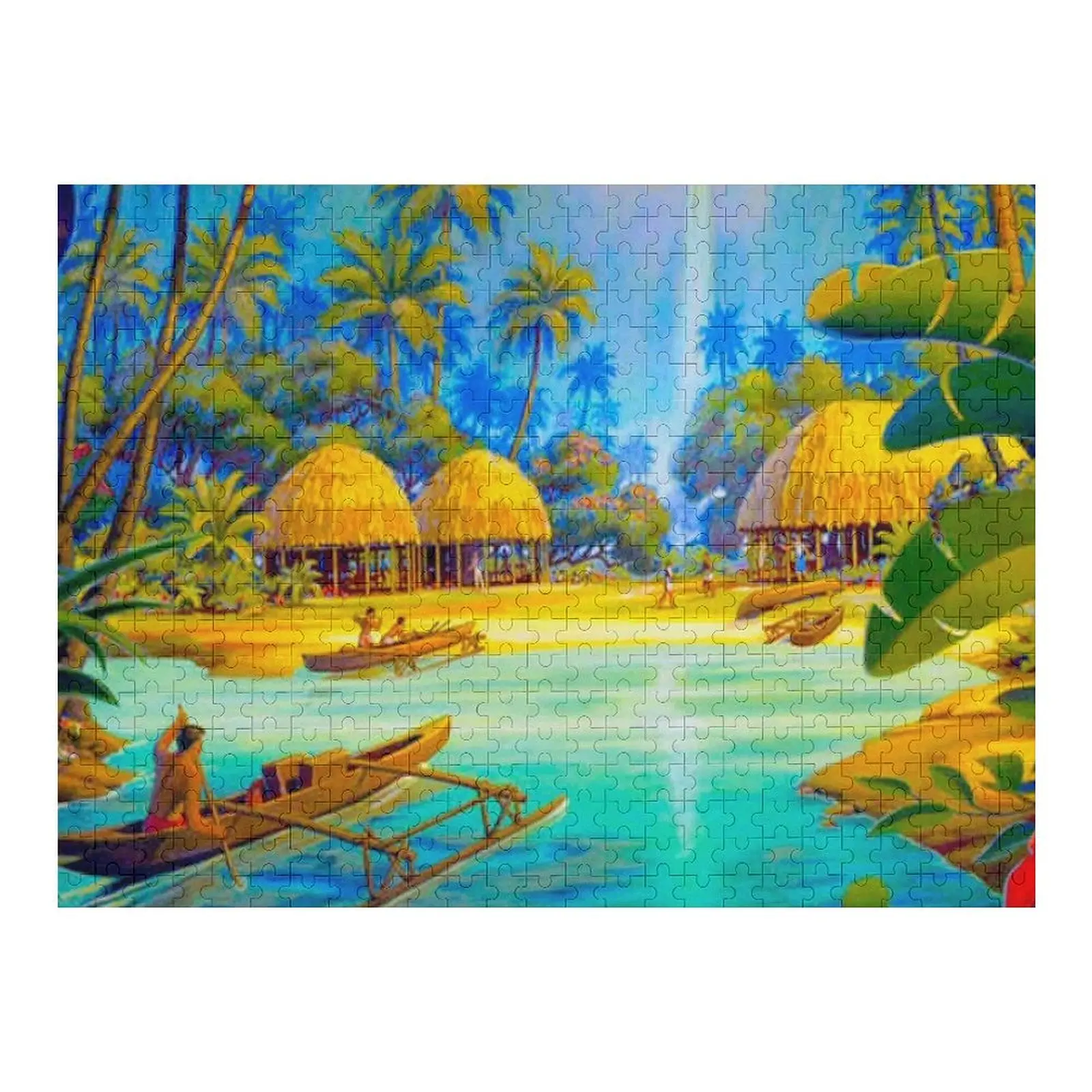 SAMOA; Vintage viagens e turismo publicidade impressão quebra-cabeça personalizado iq quebra-cabeça para crianças personalizado brinquedo do bebê quebra-cabeça