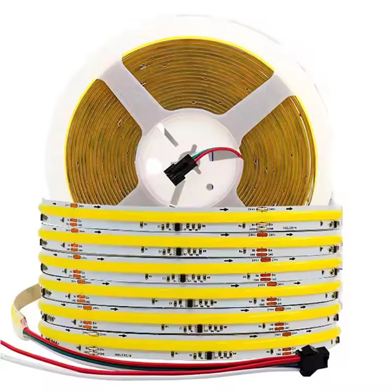 5m Dual Color Change CCT  LED flexible Strip Warm White+White Flow Water Running Horse Meteor WS2811 CCT Linear COB Tape DC24V