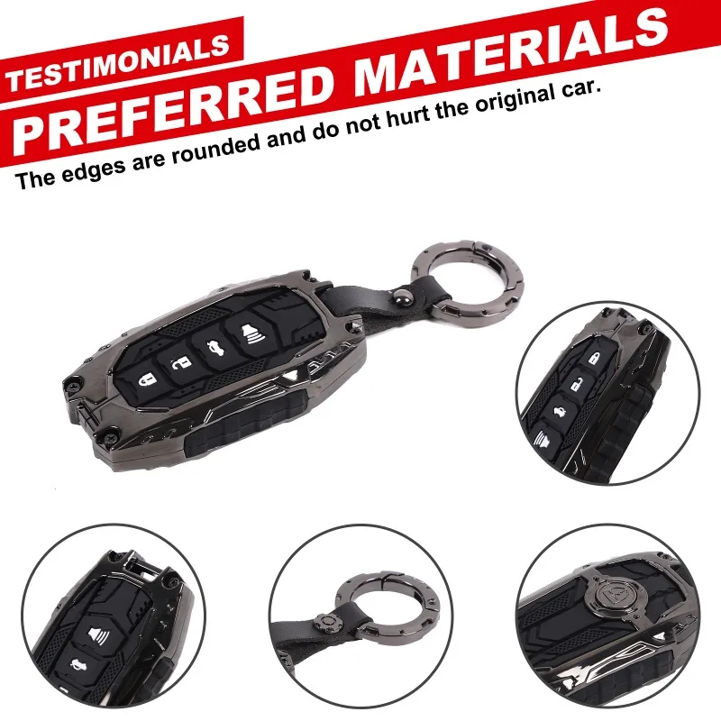 سبائك الزنك لـ 2024+ تويوتا تاكوما / 2022+ حافظة مفاتيح تندرا وحقيبة مفاتيح بإبزيم دائري (نموذج Mecha) ملحقات السيارة #5