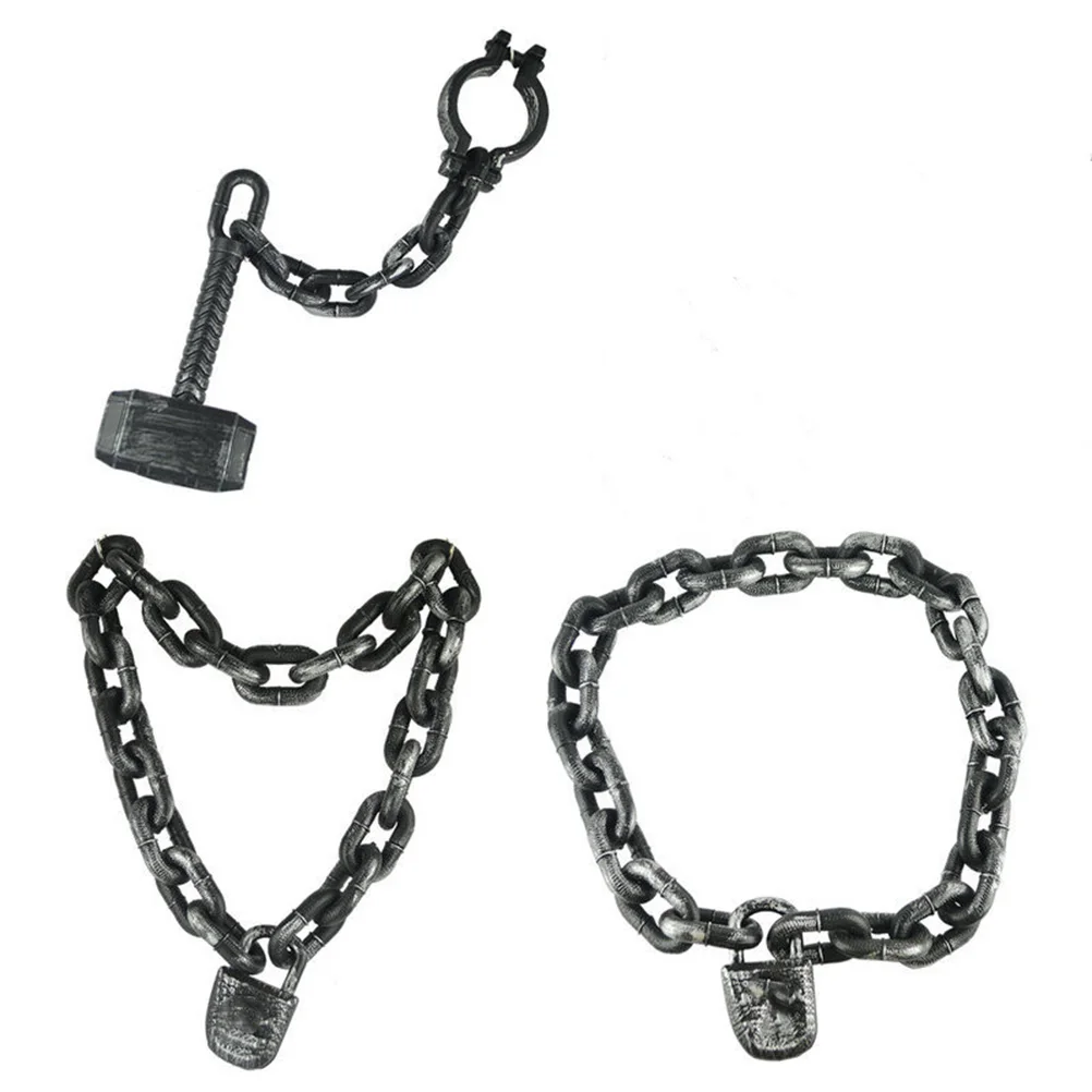 

Plastic Chain Lock Halloween Outdoor Prop Funny Performance The Bar Role Play Lightweight