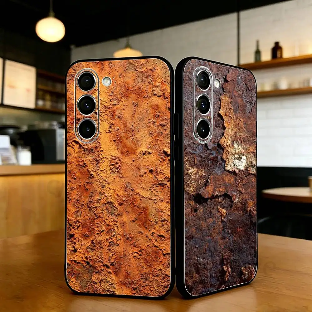 

Retro Industrial Style Rusty Phone Case For Samsung S20,21,22,23,24,25,26 plus,ultra Lite Black Silicone Cover