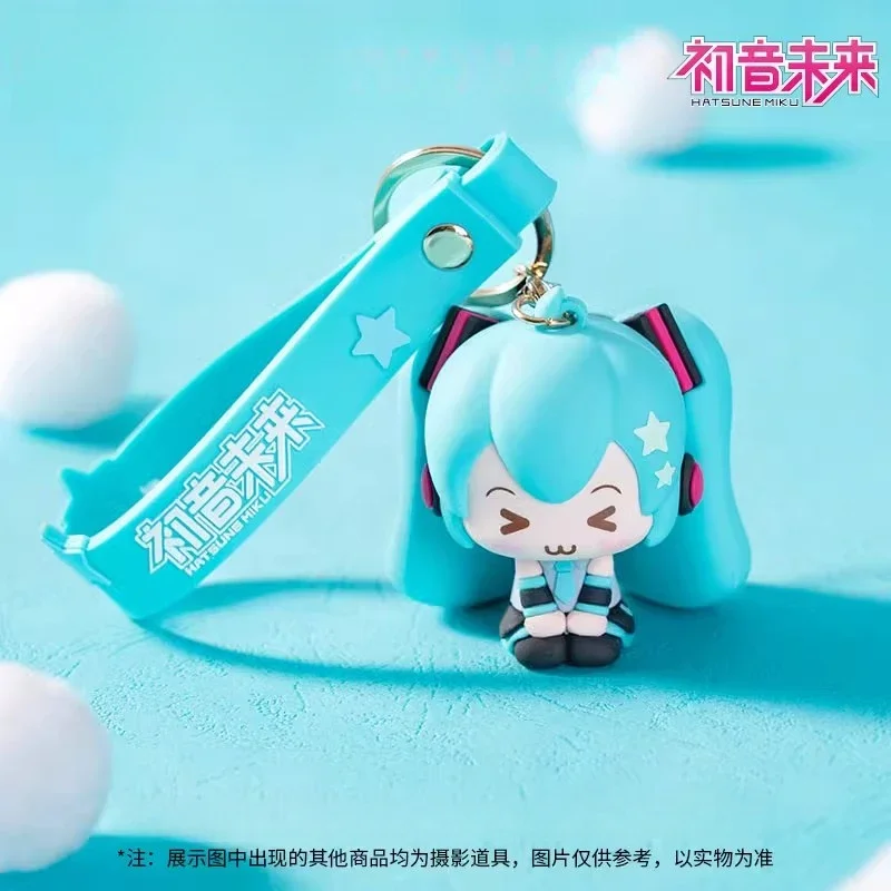 Kawaii Hatsune Miku Squinting Eyes Series Three-dimensional Soft Glue Pendant Decoration Anime Peripheral Decoration Girl Gift