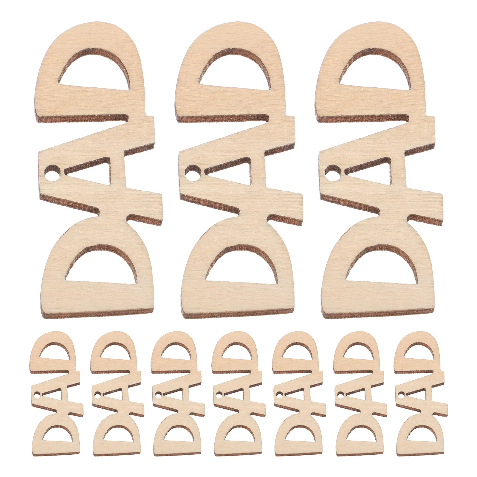 

Набор из 30 деревянных заготовок для росписи ко Дню отца, для поделок своими руками, неокрашенные деревянные украшения для малышей, декор для папы, реквизит для фото, украшение стола